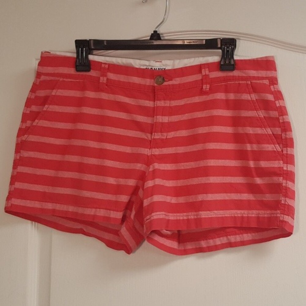 Old Navy Pink Striped Cotton Shorts